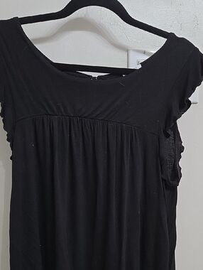 Elegant Black Women's Gathered Scoop Neck Blouse